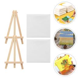 Mini placa de pintura a óleo painéis de cavalete de lona delicados artesanato multifunções de madeira guarnição infantil DIY para desenho 2 conjuntos - Image 2