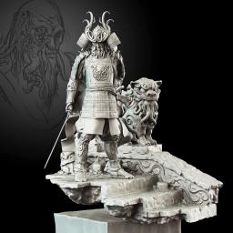 1/24 antigo samurai cavaleiro guerreiro soldado suporte resina figura modelo kits miniatura gk unassembly sem pintura - Image 4