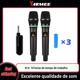 YARMEE UHF Microfone Sem Fio Profissional Karaokê Condensador De Mão Megafone Mic Com Receptor De Bateria De Lítio Recarregável Para Cantar Guia De Turismo Promoção Reunião Jogos De Ensino - Image 1