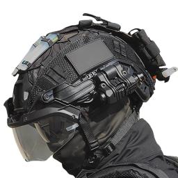 Conjunto de capacete rápido tático, com óculos antiembaçantes removíveis Suporte multifuncional para NVG Óculos de Airsoft Lanterna, para Paintball - Image 1