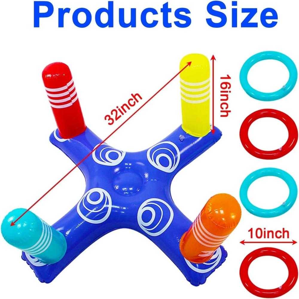 Jogo inflável de natação, brinquedos de piscina flutuante, esporte aquático, suprimentos para festas na praia, 4 loops - Image 1