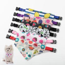 S/m/l cão bandanas fruta impressão animal de estimação triângulo cachecol saliva toalha lavável laços colar gato cão grande acessórios do cão lenço - Image 2