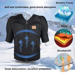 BenKen Equipamento de proteção ultraleve para esqui ao ar livre, armadura anticolisão, protetor traseiro da coluna, camisas esportivas pretas - Image 6