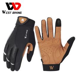 West biking luvas de ciclismo respirável dedo cheio luvas mtb bicicleta esportes das mulheres dos homens primavera outono ginásio luvas da motocicleta - Image 1