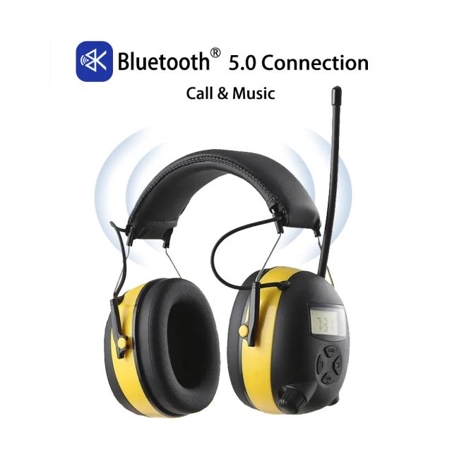 Auscultadores Bluetooth com Proteção Auditiva para Tiro - Protetores de Ouvido e Rádio AM/FM