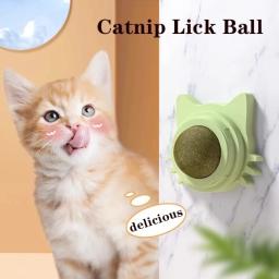 Bola Catnip rotativa para gatos, Otário de parede, Lamber Treat, Contail Catnip, Bolas de açúcar, Brinquedo inteligente, Bola interativa, Cats Mint Toy - Image 1