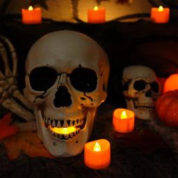 12-120 pçs halloween flameless led velas laranja chá luz velas alimentadas por bateria para outono festa de aniversário casamento decoração de casa - Image 6