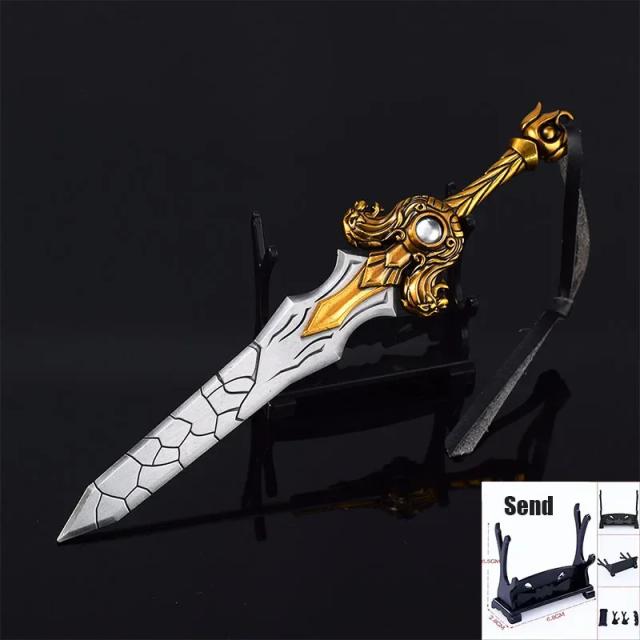 Réplica da Espada Turalyon de World of Warcraft em Escala 1:1 - Katana em Aço com Detalhes de Samurai, 21cm