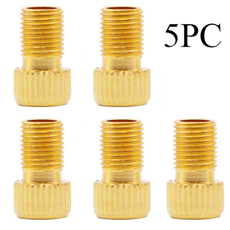 Conjunto de adaptador de válvula de bicicleta, 5 peças, conversor presta para schrader para pneus de bicicleta, acessórios de válvula fv av, conector de bomba de tubo de ciclismo - Image 1