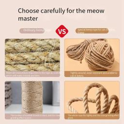 Natural Sisal Rope Cat Scratcher, Árvore Coçar Post, Brinquedo DIY, Garra de Pata, Protetor de Móveis, Post, 20 m, 50m, 4mm, 6mm, 8mm - Image 3