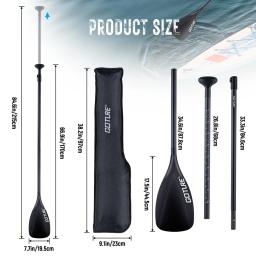 Goture sup paddle eixo de fibra de carbono completo 3 seções ultra leve 170-215cm ajustável portátil stand up paddle board acessórios - Image 6