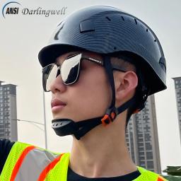 Capacete de segurança protetor para homens Chapéus industriais, ABS, Padrão de fibra de carbono, Cap trabalho industrial, CE, Industrial - Image 2