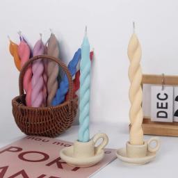 Silicone Espiral Longo Pólo Vela Molde, Geometria DIY, Vela Redonda Fazendo, Resina Soap Mold, Presentes Artesanais, Decoração de Casa, Romântico - Image 5