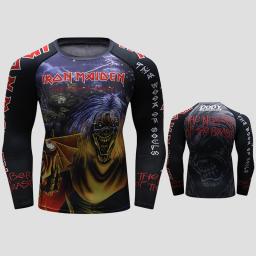 Camiseta masculina 3D impressa Rashguard MMA, Bjj Boxing Sport Tops, manga comprida Rash Guard, camisas de Jiu Jitsu, Kickboxing Fitness Jerseys - Image 4