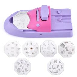 Máquina portátil da impressora do prego, Stamper Set para o projeto do prego, ferramenta de carimbo, decoração do verniz do prego, DIY - Image 4
