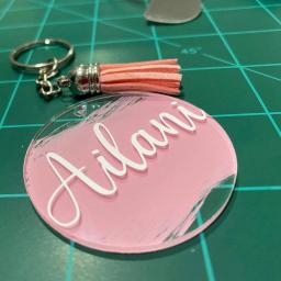 Acrílico Ornamentos Set com Clear Acrílico Círculo Discos com Buraco, DIY Chaveiro, Anel Chaveiro e Tassel, 40pcs - Image 5