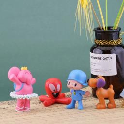 Anime dos desenhos animados pocoyo loula pássaro sonolento figura de ação brinquedos p youyou ornamentos de bolo de plástico boneca elvy pato pvc modelo figuras - Image 4
