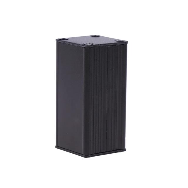 Gabinete de Alumínio Preto para Unidades de Alimentação - Caixa Extrudada para Projetos Eletrônicos DIY 50x25x25mm