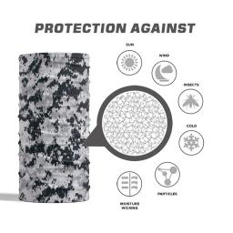 Máscara facial de esportes ao ar livre para homens e mulheres, bandana, capa do pescoço, polainas, branco, cinza, ciclismo, caminhadas, corrida, bandana, lenço, gorro, cor clara - Image 3