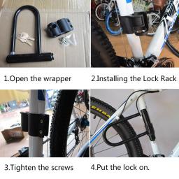 Bicicleta U Lock com chave, Road Bike Wheel Lock, Anti-Roubo de Segurança, Acessórios de ciclismo, motocicleta, Scooter, MTB - Image 5