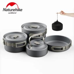 Naturehike conjunto de panelas de acampamento ao ar livre pote kit utensílios de mesa cozinhar chaleira de água pan talheres de viagem caminhadas piquenique turista - Image 2