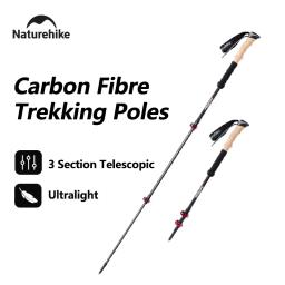 Naturehike bastões de trekking 1 peça de fibra de carbono dobrável vara de caminhada varas telescópicas dobráveis bastões de trekking - Image 1