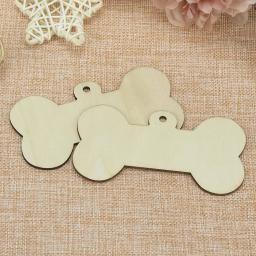 Osso Forma De Madeira Pendurado Ornamentos, Pingentes Em Branco, Pegada Do Cão, Home Party Decorações, Pintura Infantil, Artesanato Suprimentos, 10Pcs - Image 5