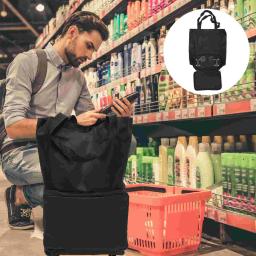 Saco de reboque dobrável para compras, com roda, carrinhos de mão grandes, carrinho dobrável, carrinho de compras, pano oxford, bolsa reutilizável - Image 1