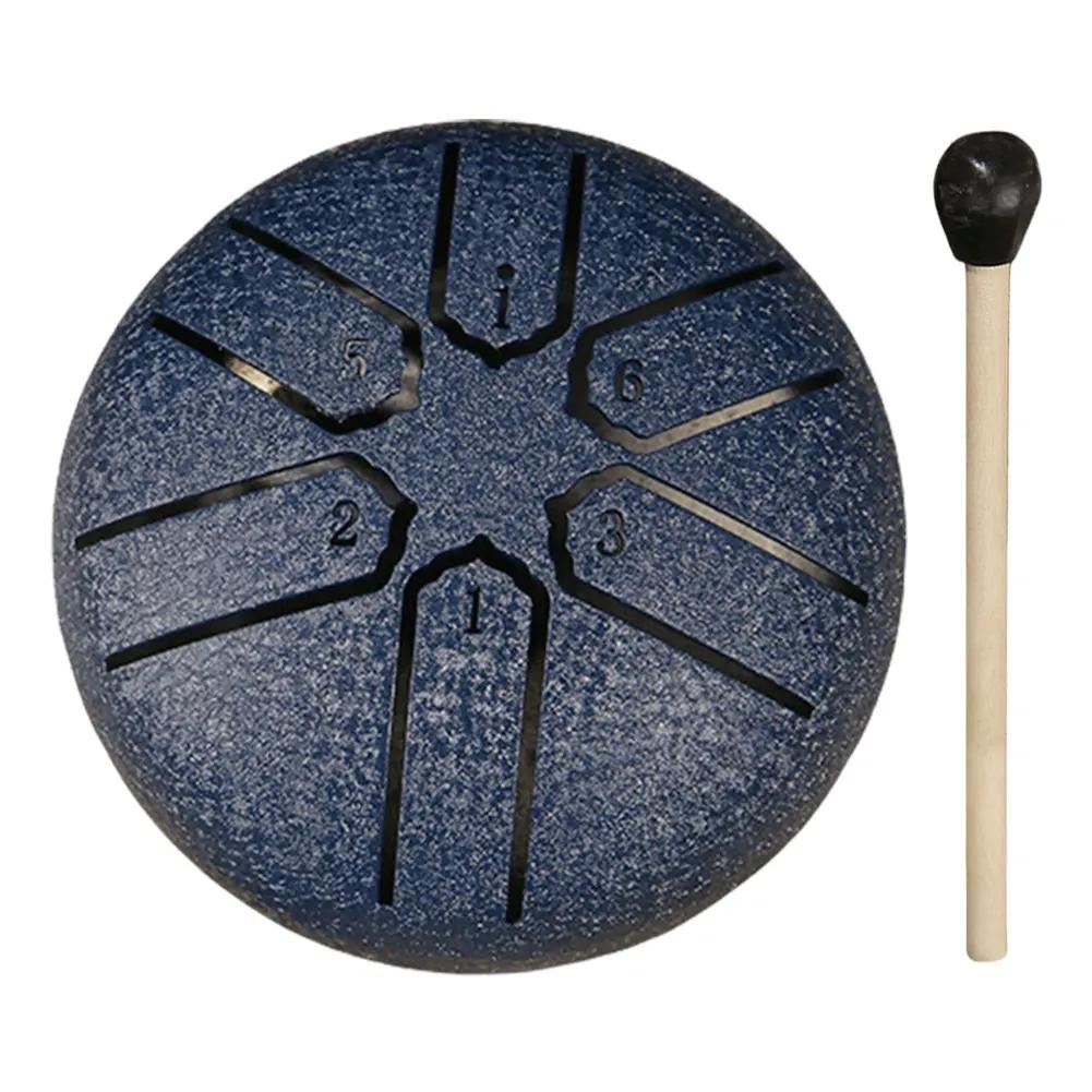 Aço Tongue Drum para Outdoors, Rain Drum Instrument, Mini Hand Drum, Ethereal Drum, Sticks, Percussão Drum Acessórios, 3 polegadas, 6 tons - Image 1