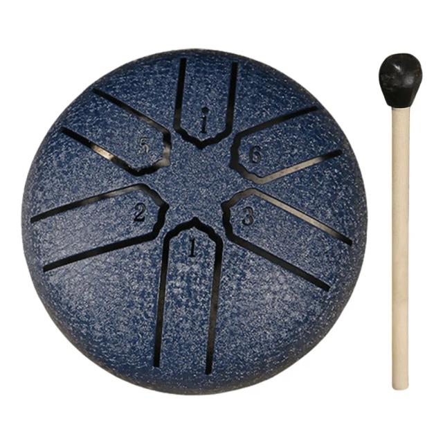 Aço Tongue Drum Compacto para Exterior com 6 Tons e Acessórios de Percussão