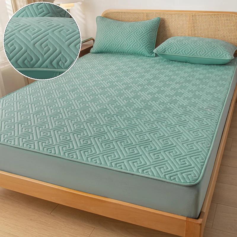 Capa de colchão espessada à prova d'água, protetor lavável, jacquard, lençol de látex, capa de cama 120x200 120/150/180/200x200cm - Image 1