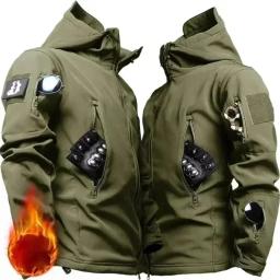 Casaco com capuz russo Camo masculino, casaco de caça tático, impermeável e à prova de vento, vários bolsos, zíper, inverno - Image 2