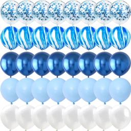 40 pçs ágata mármore confetes azul metal balões aniversário sexo revelar babyshower festa de ano novo decorações de natal - Image 1