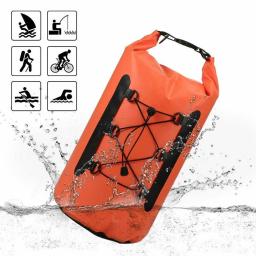 Impermeável PVC Bag com caixa do telefone, Natação Mochila, Trekking e Pesca Sack, Dry Bag Roll Top, Dispositivo de selagem, 15L - Image 1