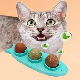 Brinquedos de parede rotativos interativos para gatos, Catnip Infundido Games, Promover a saúde dental, Mantém felino, Diversão, Pacote 3 - Image 2