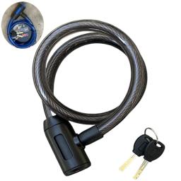 Aço bloqueio do cabo para bicicleta, cadeado de segurança scooter elétrico, acessórios para mtb e bicicleta de estrada, 0,8 m - Image 1