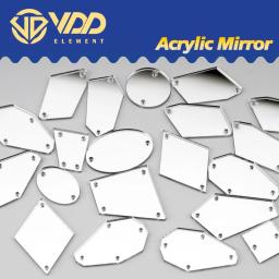 VDD-Espelho acrílico branco costura Strass, costurar, artesanato DIY, parte traseira plana, pedras para decorações de vestuário, tamanho da mistura, 60 pcs, 200pcs - Image 1