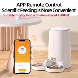 ROJECO-Alimentador Automático Pet, Dispensador Inteligente Kibble Food, Controle Remoto, Auto Wi-Fi, Alimentador Duplo para Cães e Gatos, Acessórios Pet - Image 3
