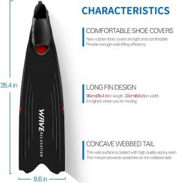 Profissional Freediving Fins Flippers PP TPR Scuba Anti-Skid Snorkel Longo Mergulho Fin Esportes Aquáticos Novo - Image 5