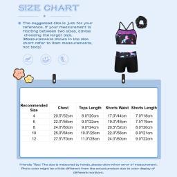 Roupa esportiva de dança feminina, Balança de sereia regata impressa com shorts, balé ginástica, roupas de ginástica, fantasia para crianças, 2 peças - Image 6