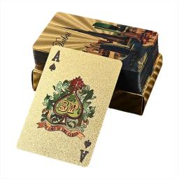 Banhado a ouro Poker Foil Cards Deck, Cartas de jogo impermeáveis, Qualidade profissional, Ferramentas criativas do jogo - Image 1