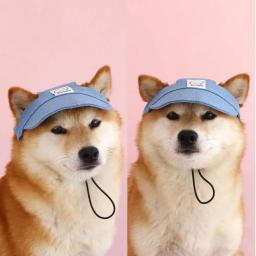 Chapéu de basebol ajustável com orelhas para animais, proteção solar para cães, verão - Image 1