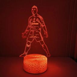 3D Lâmpada Modelo Painel Acrílico para Luz Noturna, Jogador De Futebol, Futebol, LED, Base, Presente De Ano Novo, Decoração Da Família, Dropship - Image 1