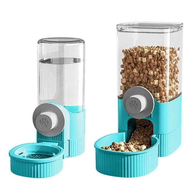 Tigela automática para alimentos e água de pets, com gaiola suspensa para cães