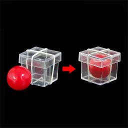 Bola clara engraçada através da caixa, Truques Mágicos Adereços, Ilusão Mágica, Jogo do Mágico, Fase de Mágicos Profissionais, Brinquedos Mágicos Close-up - Image 2