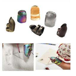 Vintage ouro agulha dedal, Finger Protector, Metal costura acessórios, Handworking costura ferramentas, anel antigo, artesanato DIY - Image 4