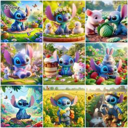 Disney-Lilo e Stitch Desenho Kits de Pintura, Cartoon Art, Desenho, Pintados à Mão, Presente DIY, Figura, Paint By Numbers Set - Image 1