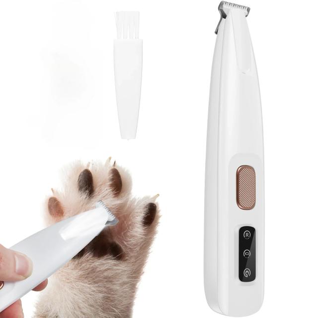 Aparador de Pêlos Totalmente Impermeável para Pets com Luz LED e Lâmina de 18mm