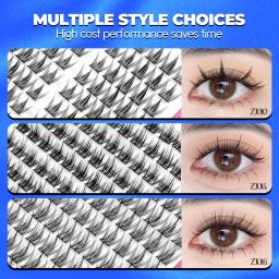 GROINNEYA-DIY Falso Cat Eye Cílios, cílios individuais, aparência natural, extensão dos cílios, maquiagem em casa, 60 a 120 - Image 6