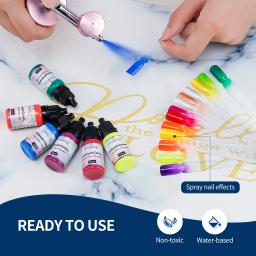 Airbrush Nail Ink, Airbrush Spray, Esmalte Arte Pintura Uso, Pigmento Tintas, Aerografia Kit, Manicure Tool, 12 Cores, 10ml - Image 5